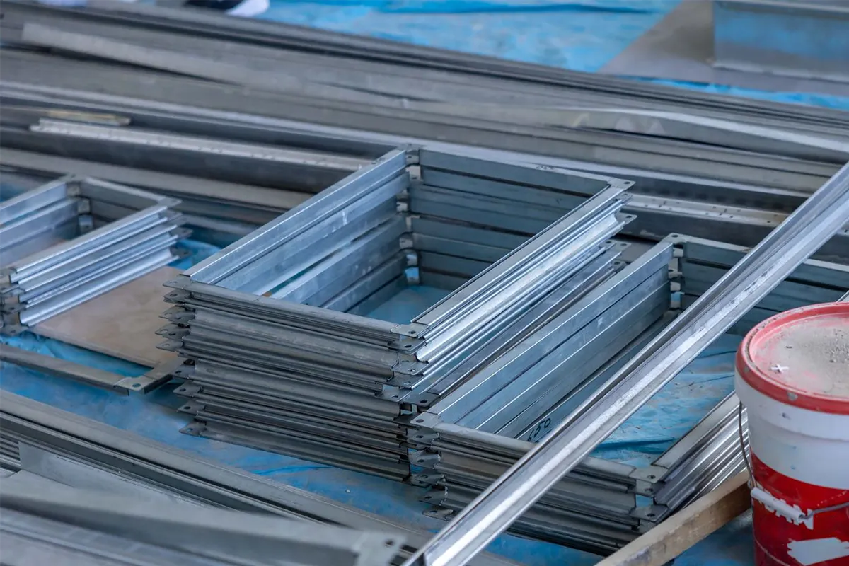 Aluminium Frames in a construction