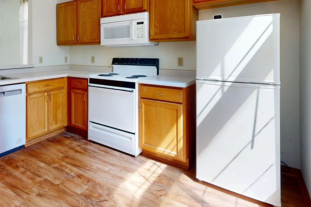 a empty apartment with appliances